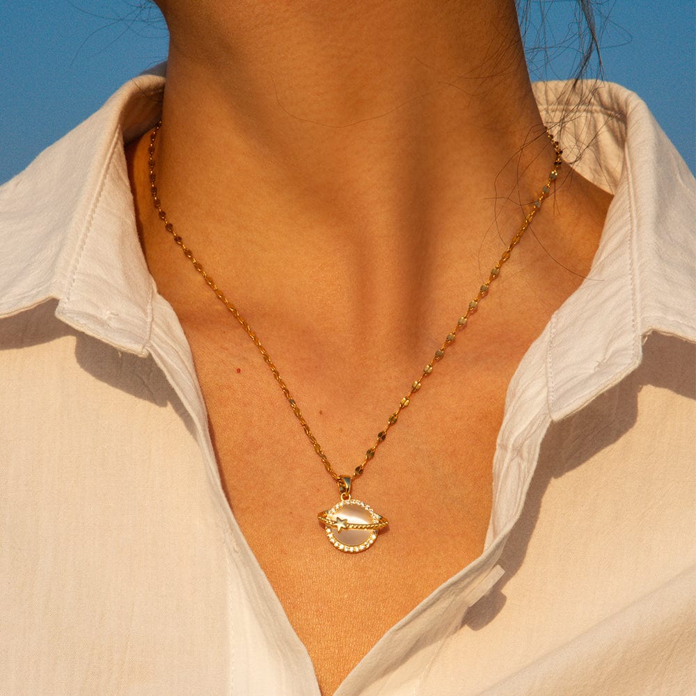 Sophisticated Mi Amore chains, a statement piece to enhance your style. Explore the best chains in Trinidad and Tobago jewelry. EMMA- PLANET NECKLACE- GOLD