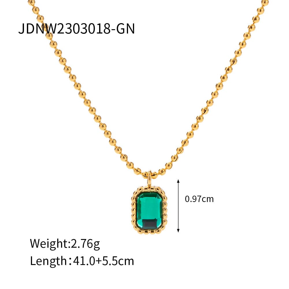 Sophisticated Mi Amore chains, a statement piece to enhance your style. Explore the best chains in Trinidad and Tobago jewelry. ELYSIA- GEMSTONE PENDANT NECKLACE- EMERALD GREEN