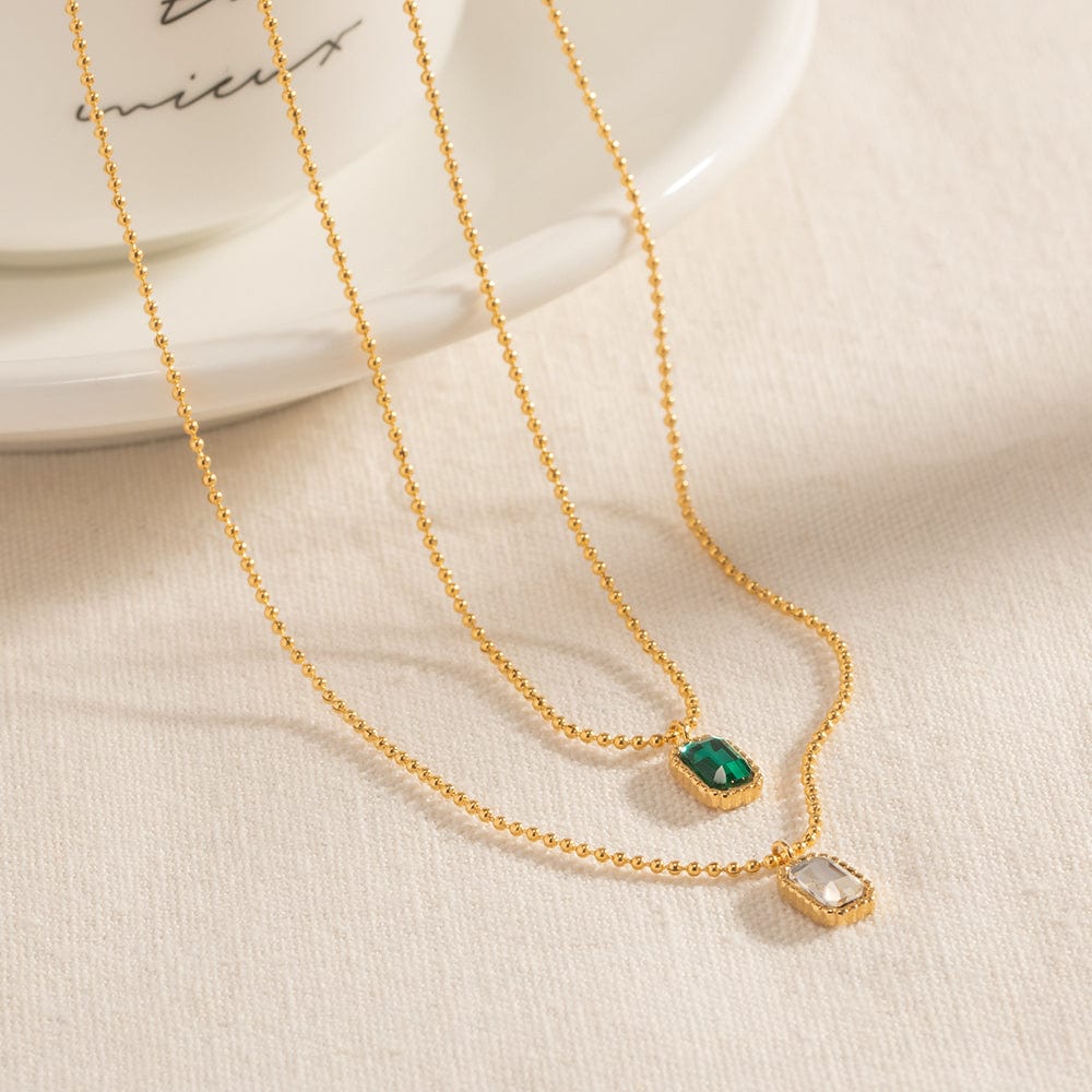 Sophisticated Mi Amore chains, a statement piece to enhance your style. Explore the best chains in Trinidad and Tobago jewelry. ELYSIA- GEMSTONE PENDANT NECKLACE- EMERALD GREEN AND SILVER