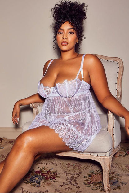 BABYGIRL- LACE BABYDOLL- WHITE by MIAMORE HOUSE OF STYLES